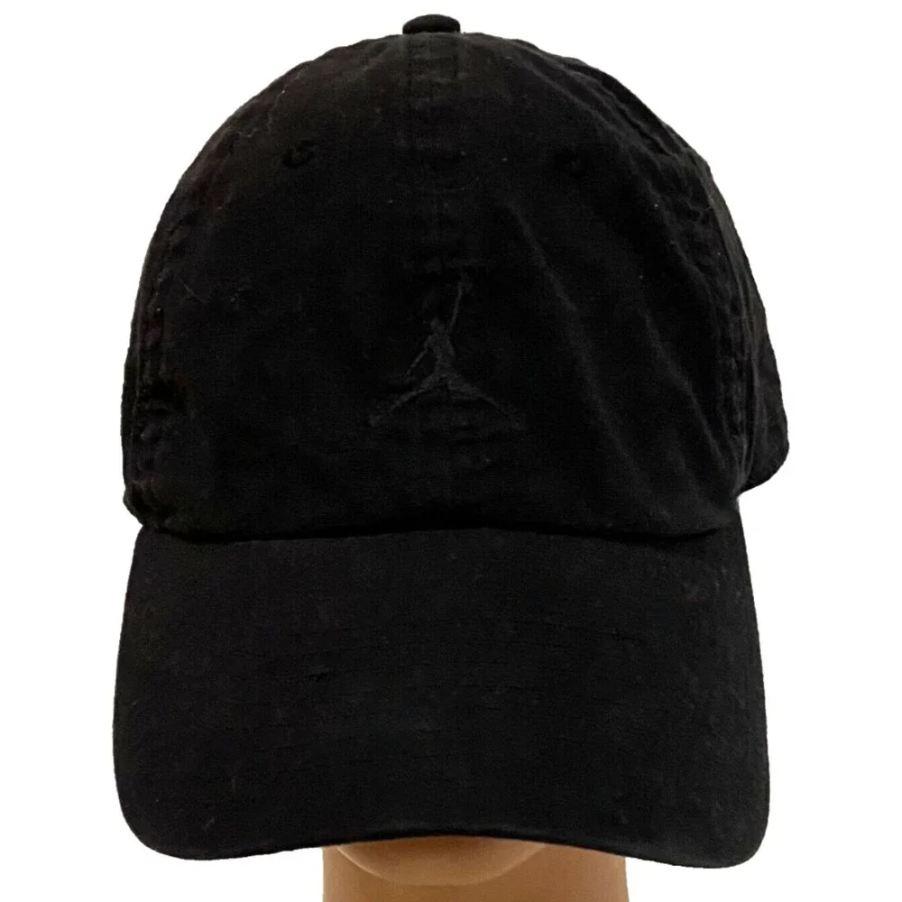 Jordan Jumpman Adjustable Hat Black Embroidered Logo Strapback Baseball Cap